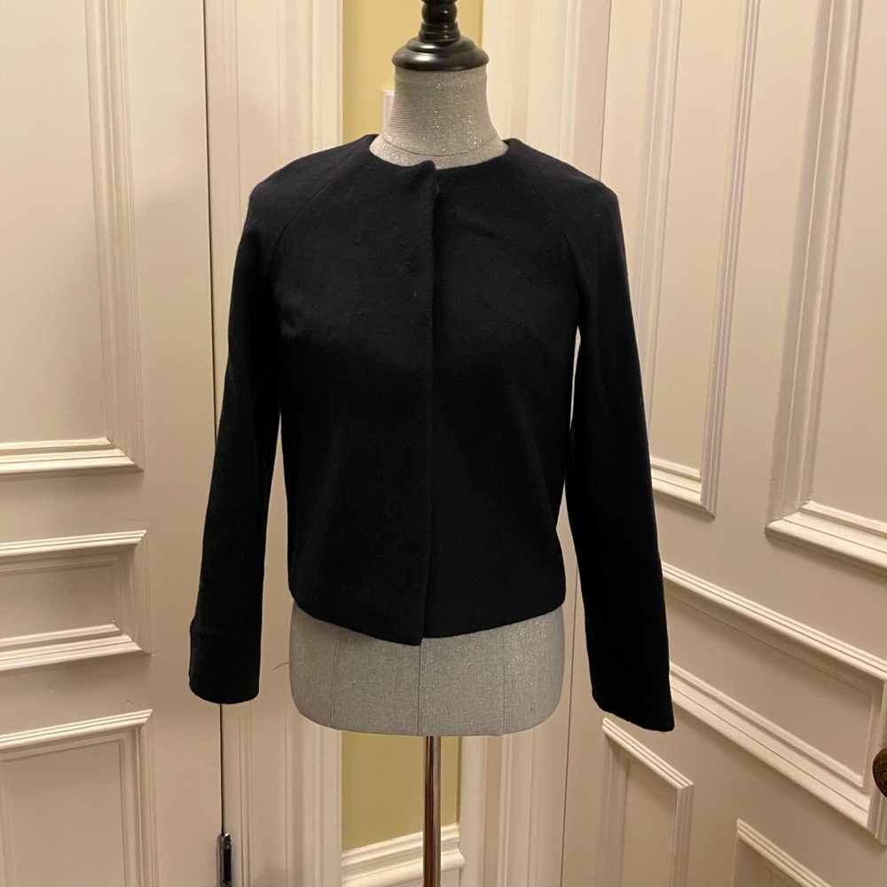 Cropped navy dress jacket